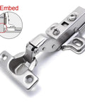 Box Of Two Inset Furniture Hinges Featuring Soft Close Hydraulic Damper For Kitchen Cabinet Doors, steel hinge with mounting plate.