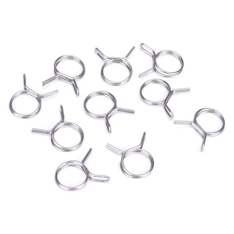 Stainless Steel Hose Clamps 5mm To 14mm Set Heavy Duty Spring Clip Fuel Line Clamps For Hoses And Tubes Rust Resistant Tightening Hardware Leakproof Sealing 10 Pack