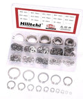 External Circlip Snap Ring Set For Retaining Clips, 15 Metric Sizes Including 4 5 6, 304 Stainless Steel, Rust Resistant For Indoor And Outdoor Use, 300 Piece Assortment For Automotive And Machinery Hilitchi, organized in storage box