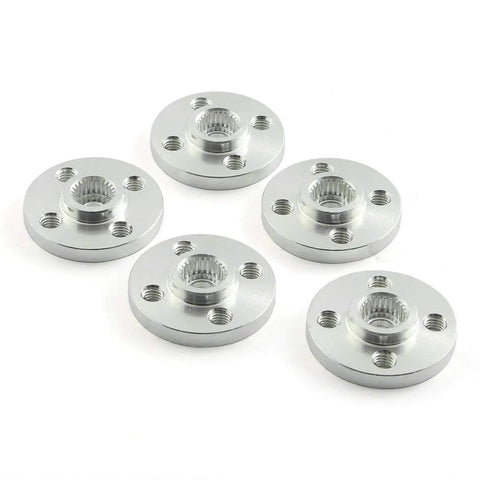 Universal Servo Horn Aluminum Alloy 25T Disc for RC Car and Helicopter Servos, 20mm Diameter with 14mm Mounting Hole, 5-Pack