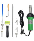 1600W Hot Air Welder Gun for Plastic and Vinyl Projects with adjustable temperature, stainless steel barrel, DIY heat tool accessories shown