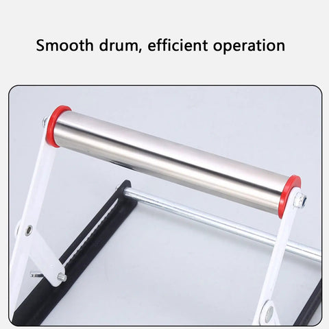 Kickass Foldable Cutting Machine Stand With Balanced Lift System No Sweat Material Handling Portable Steel Workbench Rig For Tight Job Sites Quick Setup Pro Gear featuring a smooth metal drum for efficient operation.