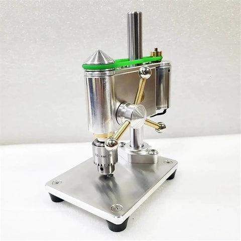 Compact Mini Bench Drill Press Precision Machine For DIY Projects, Watch Repair And Crafts, aluminum alloy, 0.3 to 4mm clamping range.