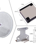 Dimensions of Invisible Retro Reflective Photoelectric Beam Sensor with 6 ft cable for garage doors and gates.