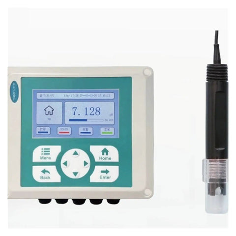 Industrial Wastewater PH Controller Meter And Online Flow Meter With Slick Water Sensor For Real Time Tracking display with pH readout.