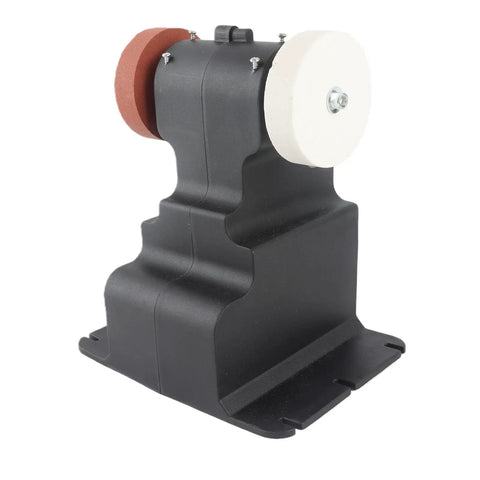 Badass Mini Bench Grinder With A Beefy 250 Watt Motor And 7000 Rpm Torque Desktop Polishing Deburring And Sharpening Rig in black.