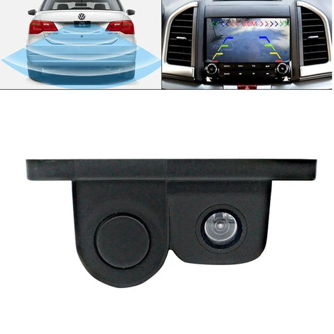 2 In 1 Backup Cam And Parking Sensor Kit With Waterproof HD Reversing Cam Rear View Display And Sound Alarm Parking Assistant For Cars Easy Install