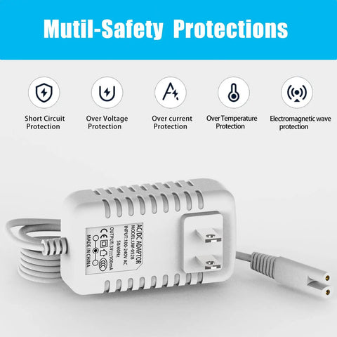 Replacement Charger For Water Flosser WP360 WP360W WP462 WP462W WP450 WP450W WP465 WP440 WP100 Two Prong AC Adapter
