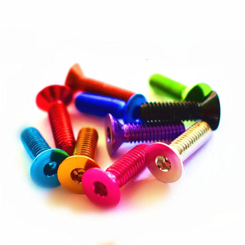 10 Pack Aluminum Flat Head Screws With Hex Socket Countersunk Drive M3 M4 M5 And M6 Sizes In Orange Finish M3x12 Machine Screws