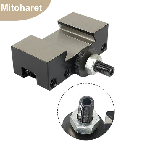 BXA Wedge Style Mini Lathe Tool Post Rack For Machines Up To 15 Inch Swing Heavy Hitter quick change mount with rugged steel.
