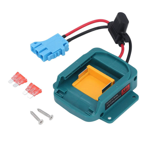 18V Battery Adapter Conversion Kit With Wire Harness Holder For BL1850 BL1860 Batteries, Durable Blue Connector, screws and fuses
