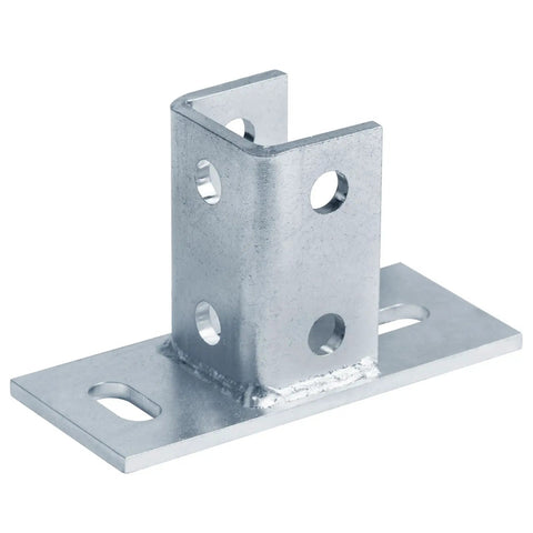 Job Site Ready Two Pack Strut Channel Post Base Plates With U Shape Floor Ground Mount System Featuring Quick Bolt Slots For Rock Solid One Five Eight Inch Structural Steel Frameworks
