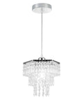 Modern 3 Tier Crystal Chandelier Mini Chandelier Flush Mount Ceiling Light Fixture Hexagon Hanging Pendant Lights For Dining Room Kitchen Hallway Bathroom Chrome Finish E26 Compatible Shines Bright.