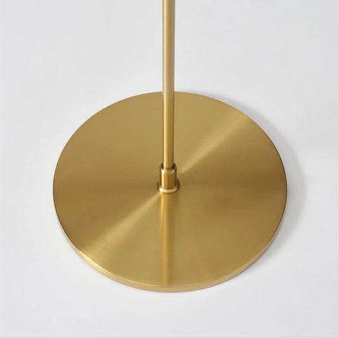 Base of Libra LED Floor Lamp With Adjustable Pivot Arm And Built In Dimmer, brass finish, modern minimalist design