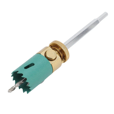 Get That Clean Cut With This Super Fast Carving Hole Saw Kit For Wood Drywall MDF And Plastic. Alloy Steel Core Design Cuts Like Butter Without Clogging Your Drill Bits For Serious DIY Projects., green hole saw drill bit with hex shank and carbide tip for wood and drywall