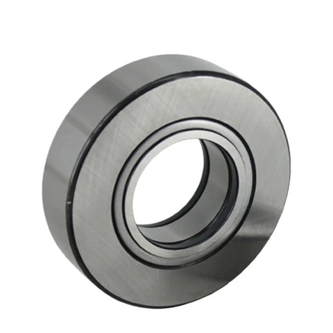 Pro Grade Support Roller Needle Bearing For Heavy Industrial Machines High Load Capacity Zero Drag Smooth Sailing viewed from the side. Silver steel.
