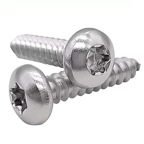 Close-up of Torx pan head screws from 125 Piece Torx Pan Head Stainless Wood Screws Set With T20 Bit M4 X 16 20 25 30 40 mm 304 Stainless Steel