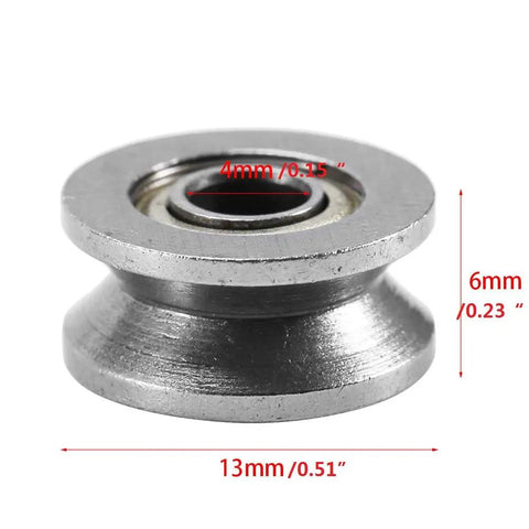 10 Pack V624ZZ Sealed Ball Bearings And V Groove Guide Pulleys Top Shelf Bearing Steel featuring 4mm inner bore and 13x6mm size.