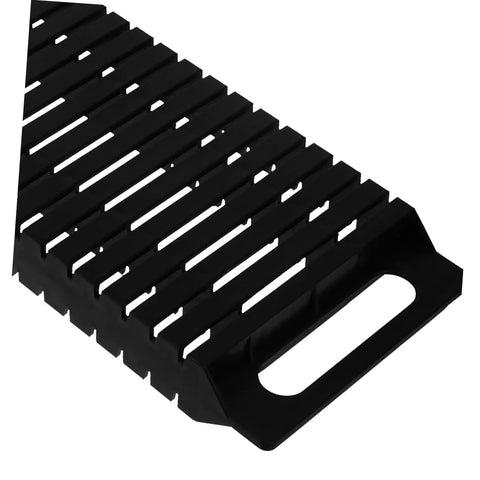 Close-up of a Six Pack Circuit Board Rack Antistatic Holder Stand for PCB Storage and Display, durable groove design.