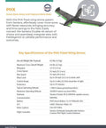 PHX fixed-wing drone with green highlights for mapping; supports Double 4K Fixed Wing Drone With 1 Hour Flight Time And 35 MPH Cruise Long Range Omnidirectional Link Over 2 Miles For Wide Area Aerial Coverage Ideal For Mapping And Inspection And Real Time High Resolution Coverage On Large Scale Projects