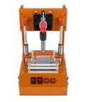 Front view of PCBA Test Stand For DIY Projects With 3 Acrylic Boards And Bakelite Fixture, PCB Test Jig And Test Rack, orange color