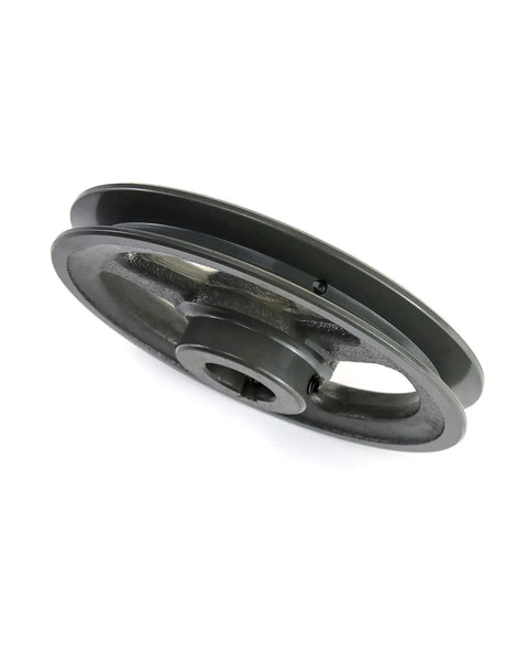 Single Groove V-Belt Sheave 5.95 Inch OD, 1 Inch Fixed Bore Cast Iron Pulley for 4L, A, AX Belts, beefy heavy duty