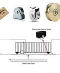 Heavy Duty Extra Wide 3.5-Inch V-Track For Sliding Gates, Universal Ground Track Kit In Galvanized Steel with 4/6-Inch Wheels