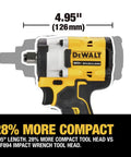 Side view of Atomic 20V Max 1/2 Inch Cordless Impact Wrench With Hog Ring Anvil Tool Only, compact design, 4.95 inches long