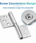 3 Inch Stainless Steel Lift Off Hinges Set Of 4 With Mounting Screws For Cabinets And Doors showing screw counterbore design.