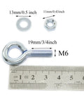 Beefed Up Eyebolt Kit Ten Pcs Heavy Duty One Quarter Inch By Three Quarter Inch Male Thread Shoulder Ring Eye Bolts With Nuts And Washers