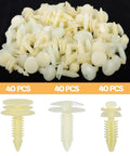 120 Pc Gm Door Panel Clips Kit For Chevy Buick Gmc Truck Suv Trim Retainer Fasteners showing 40 pcs beige nylon fasteners pile.