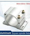 Heavy Duty CNC Spindle Motor Clamp Bracket for Precision Machining, aluminum square spindle fixture, 80mm, 85mm, 100mm.