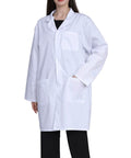 Pro Grade Lab Coat For Women In Cotton Blend Long Sleeve Medical Coat White Durable Unisex Fit With 2 Patch Pockets And Chest Pen Divider