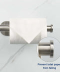 Side view of Premium Thickened Stainless Steel Self Adhesive Toilet Paper Holder Rustproof No Drill Needed Brushed Nickel Finish