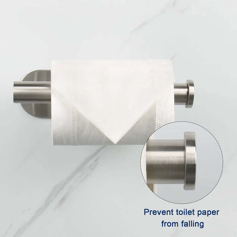 Side view of Premium Thickened Stainless Steel Self Adhesive Toilet Paper Holder Rustproof No Drill Needed Brushed Nickel Finish