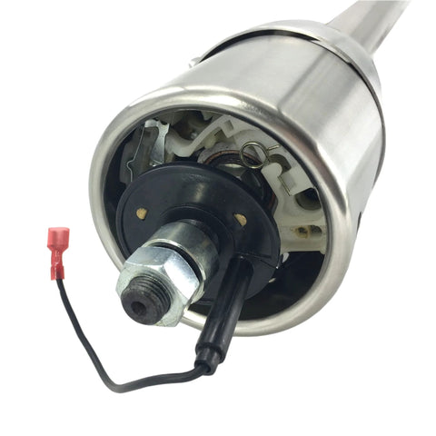 AngyMeck 32-inch tilt manual steering column, stainless steel polished finish, with 9-hole wheel adapter, no key