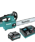 16 Inch 40V Max Brushless Top Handle Electric Chainsaw Kit With 4Ah Battery, includes chainsaw, battery, and charger for efficient cutting.