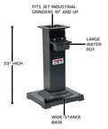 Hardcore 10 Inch Bench Grinder With Dual 24 And 46 Grit Coarse Vitrified Wheels Paired With A Rock Solid Metalworking Stand, 33 inches high, wide-stance base.