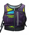 Front view of hands free hydration pack chest rig for running and fastpacking with two front bottle pockets and secure zipper