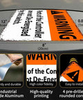 12 By 8 Inch Aluminum Safety Warning Sign Not De Energized For Electrical Panels Durable Metal Construction With Pre Drilled Holes For Easy Mounting In Industrial And Commercial Settings, angled view