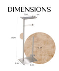 Dimensions of Hidden Wipes Toilet Paper Holder With Built In Shelf Free Standing For Bathroom Modern Brushed Nickel Finish 1 Pack