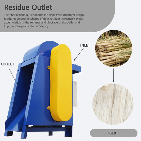 Semi Automatic Fiber Extractor Machine Crushes Fresh Plant Residue Fast Built Tough For Backyard Farms showing fiber outlet design.
