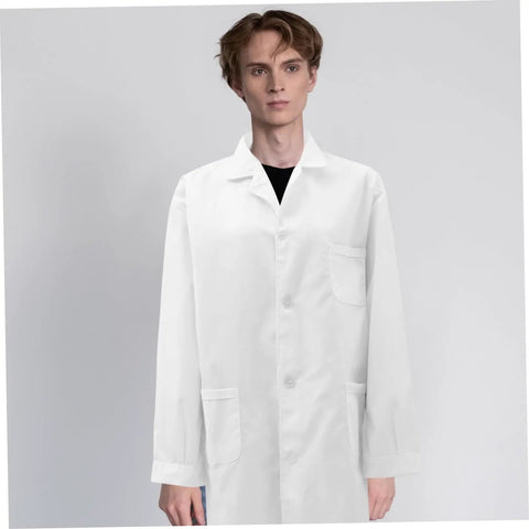 Men's Long Sleeve Lab Coat For Medical Pros Comfortable Doc Costume For Adults Unisex Design Ideal For Med Students, Lab Work, And Classroom Settings