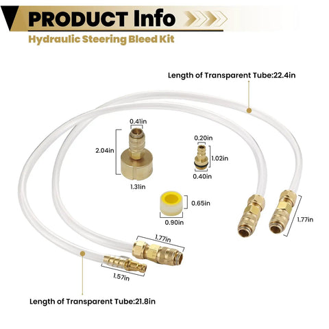Pro Grade Hydraulic Steering Bleed Kit For Seastar BayStar And Uflex Systems With Quick Connect Filler Hose components labeled