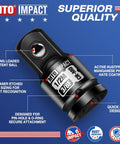 Two Piece 3/8 Inch Female To 1/2 Inch Male Impact Socket Adapter Set For Heavy Duty Wrench Transfers And Garage Grinds with features.