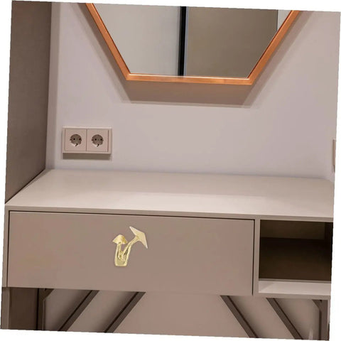 Brass Mushroom Cabinet Knobs And Drawer Pulls 2 Pack Polished Brass Handles On Light Colored Cabinet With Modern Design