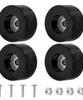 Heavy Duty Anti Vibration Rubber Feet Pad Set For Air Compressors Generators And Pressure Washers With Included Hardware, four black rubber pads and hardware.