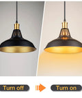 Dope Matte Black Farmhouse Pendant Lights Kit For Kitchen Island Vintage Industrial Barn Style with light on and off