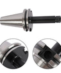 Pro Grade Cat40 Er11 Collet Chuck Tool Holder Eight Pack With Beefy Extended Handles For Kickass Clearance In Tight Spots Plus No Nonsense Precision Gear Your Mechanics Will Love, showing stainless steel collet chuck details.