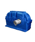 Industrial Grade Cylindrical Gear Reducer ZLY400 in blue, showcasing heavy-duty design for high torque applications.